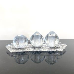 Crystal Salt Pepper shaker toothpick tray decor
